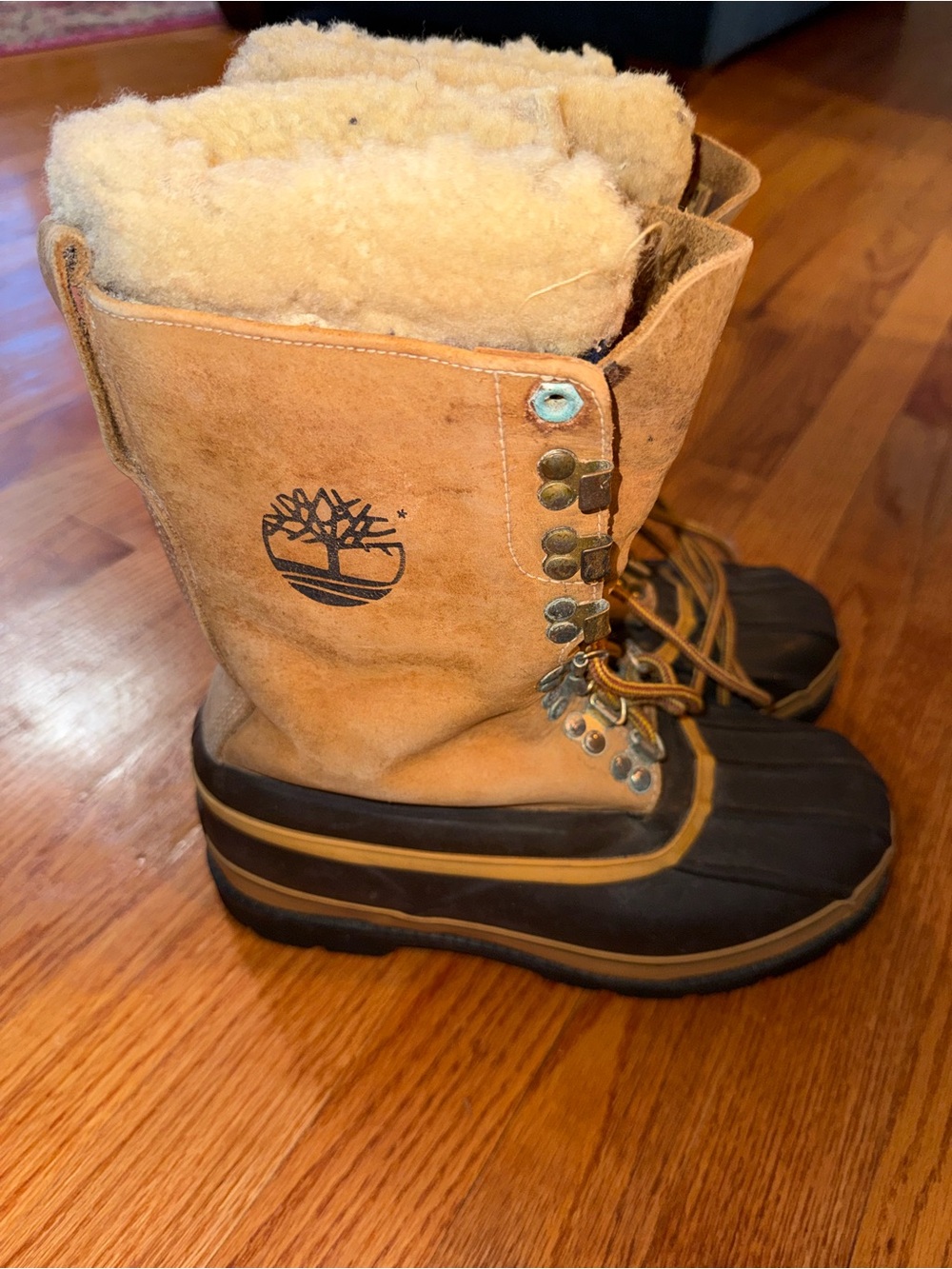 Vintage Timberland Snow Mobile Hunting Boots leather with heavy duty insulation